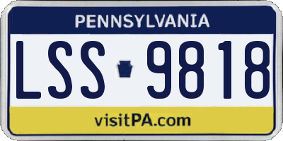 PA license plate LSS9818