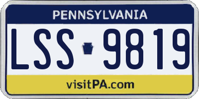PA license plate LSS9819