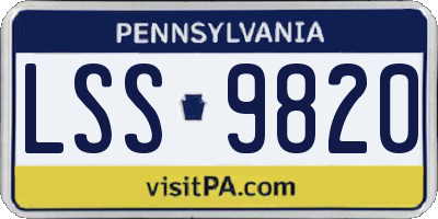 PA license plate LSS9820