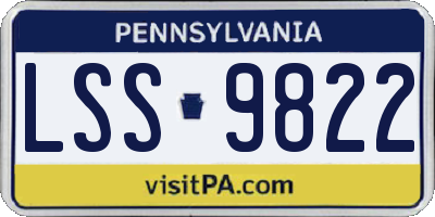 PA license plate LSS9822