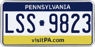 PA license plate LSS9823