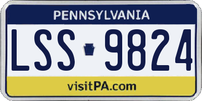 PA license plate LSS9824