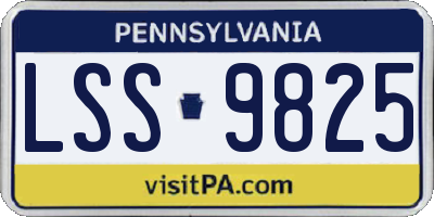 PA license plate LSS9825
