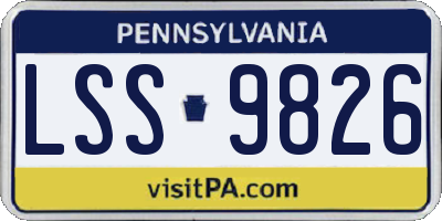 PA license plate LSS9826
