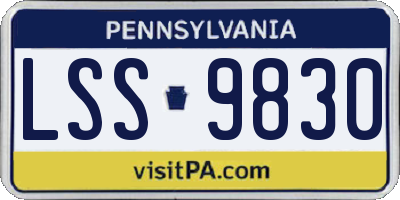 PA license plate LSS9830
