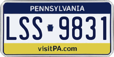 PA license plate LSS9831