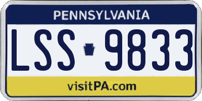PA license plate LSS9833