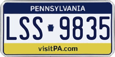 PA license plate LSS9835