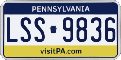 PA license plate LSS9836