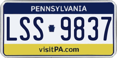 PA license plate LSS9837