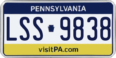 PA license plate LSS9838