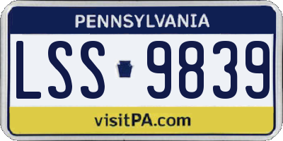 PA license plate LSS9839