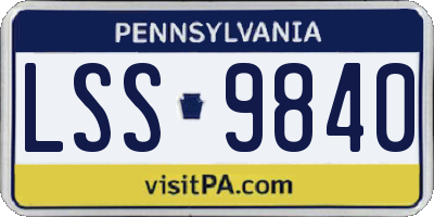 PA license plate LSS9840