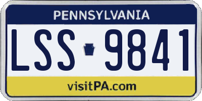 PA license plate LSS9841