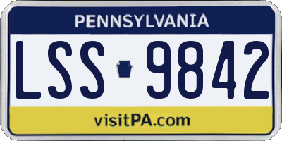 PA license plate LSS9842