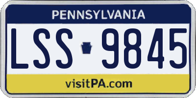 PA license plate LSS9845