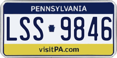PA license plate LSS9846
