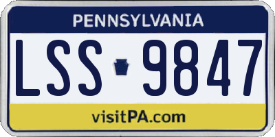 PA license plate LSS9847