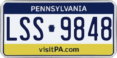 PA license plate LSS9848