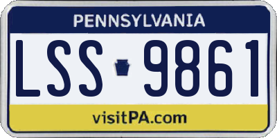 PA license plate LSS9861