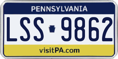 PA license plate LSS9862