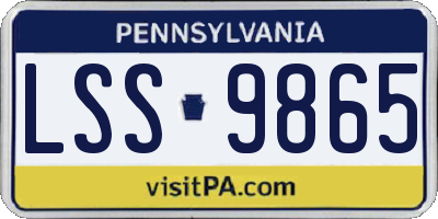 PA license plate LSS9865