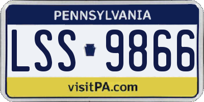 PA license plate LSS9866