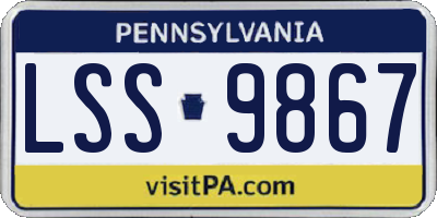 PA license plate LSS9867