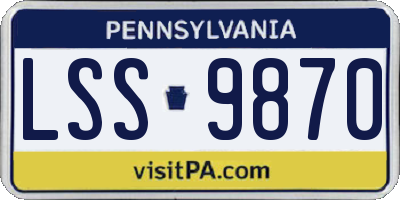 PA license plate LSS9870