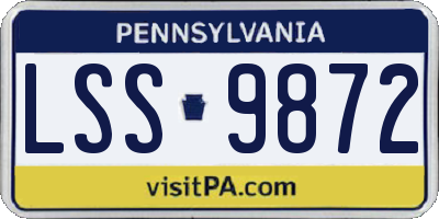 PA license plate LSS9872