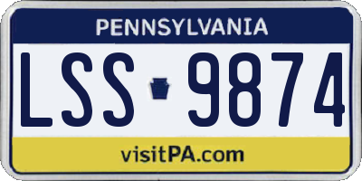 PA license plate LSS9874