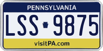 PA license plate LSS9875