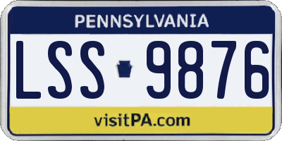 PA license plate LSS9876
