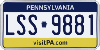 PA license plate LSS9881