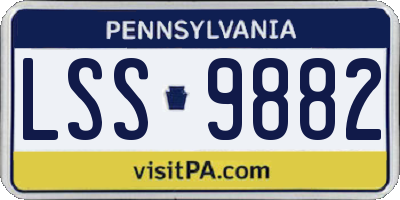 PA license plate LSS9882