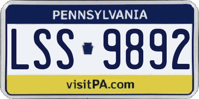 PA license plate LSS9892