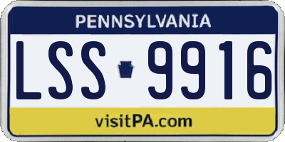 PA license plate LSS9916