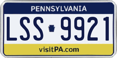 PA license plate LSS9921