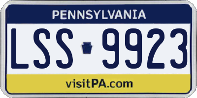PA license plate LSS9923