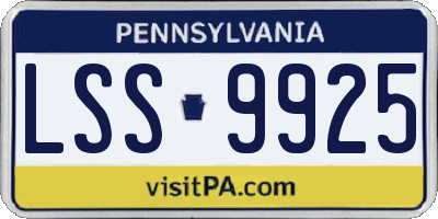 PA license plate LSS9925