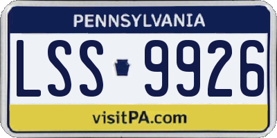 PA license plate LSS9926