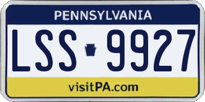PA license plate LSS9927