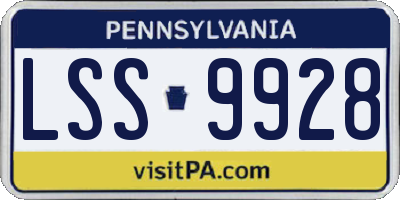 PA license plate LSS9928