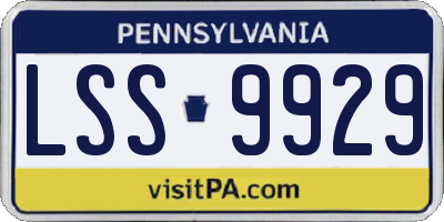 PA license plate LSS9929