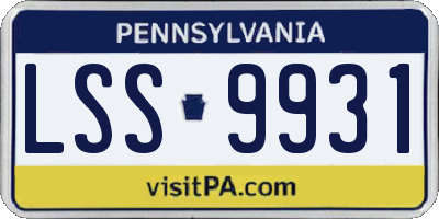 PA license plate LSS9931