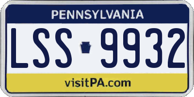 PA license plate LSS9932