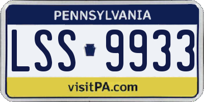 PA license plate LSS9933
