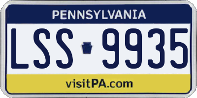 PA license plate LSS9935