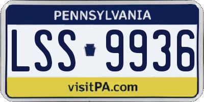PA license plate LSS9936