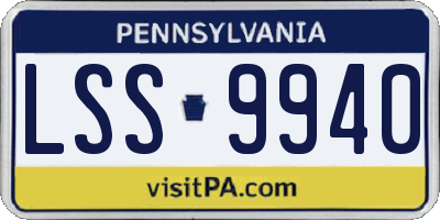 PA license plate LSS9940